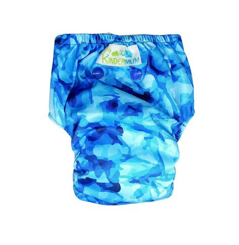 Kindermum Nano Aio Cloth Diaper With 2 Organic Cloth Inserts- Aqua For Kids