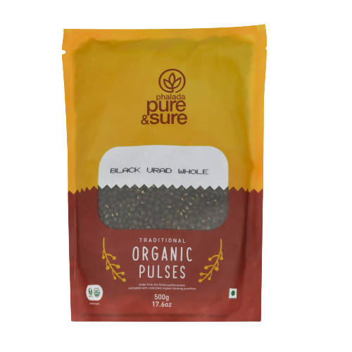Pure & Sure Black Urad Dal Whole Organic Pulses - 500GM