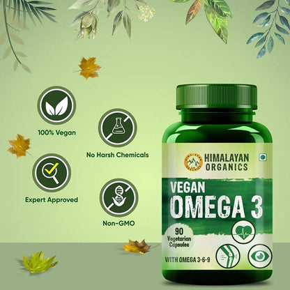 Himalayan Organics Vegan Omega 3 Vegetarian Capsules