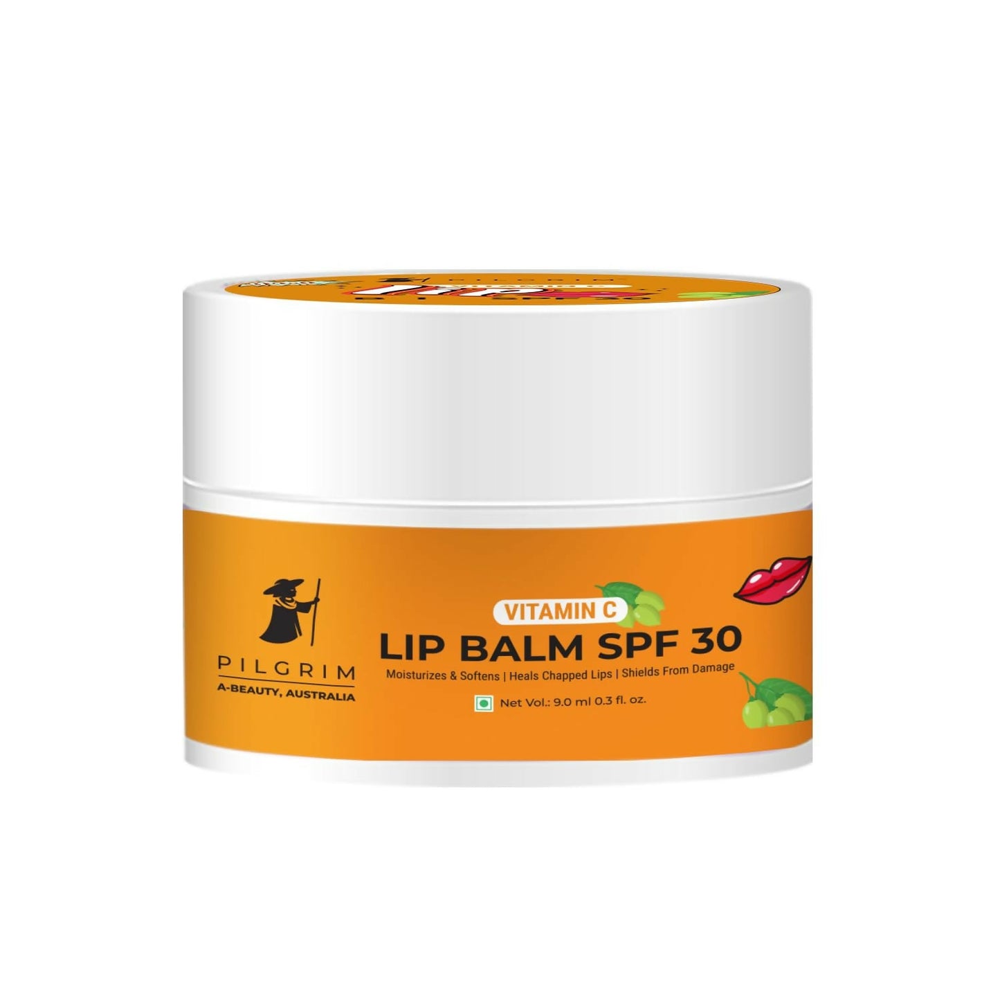 Pilgrim Vitamin C Lip Balm SPF 30 with Australian Kakadu Plum & Shea Butter For Smooth Soft Lips, Soothing & Hydrating Dry & Chapped Lips