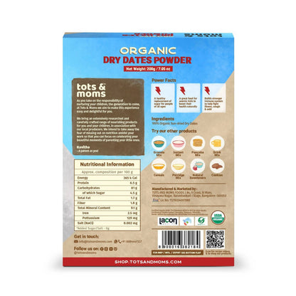Tots and Moms Organic Dry Dates Powder