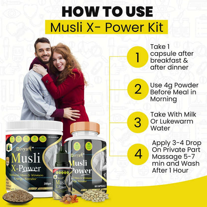 Divya Shree Musli X-Power Cap, Oil and Prash Combo