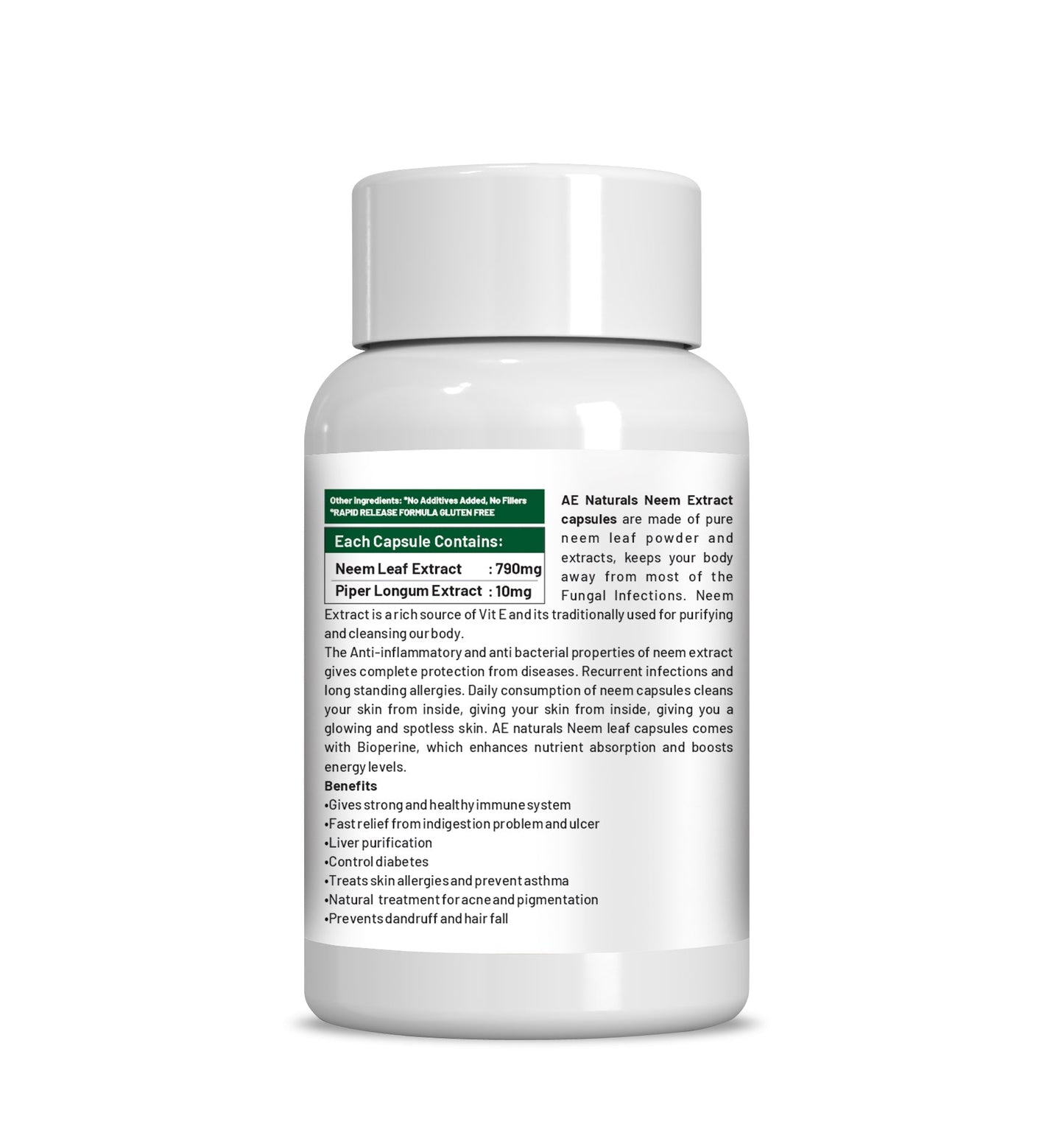 Ae Naturals Neem Extract Capsules