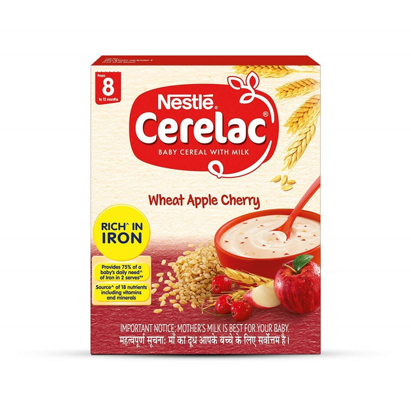 Nestle Cerelac Baby Cereal With Milk - Wheat Apple Cherry