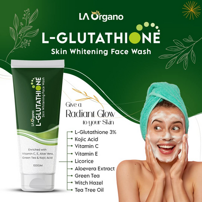 LA Organo Papaya Skin Whitening Cream and Glutathione Face Wash Combo