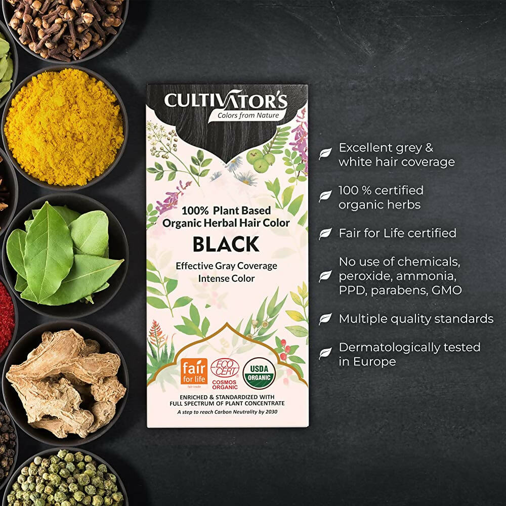 Cultivator's Organic Herbal Hair Color - Black