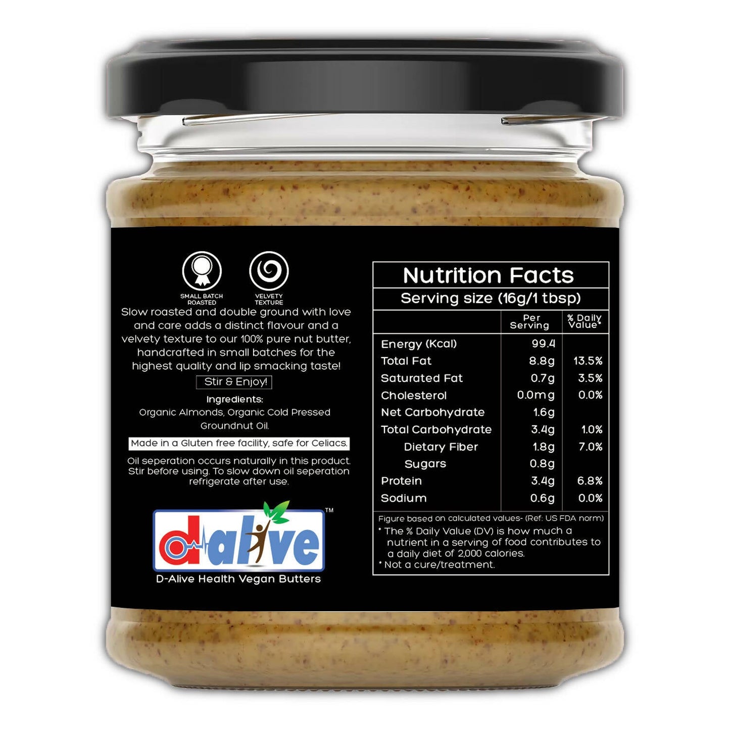 D-Alive Almond Butter (Unsweetened)