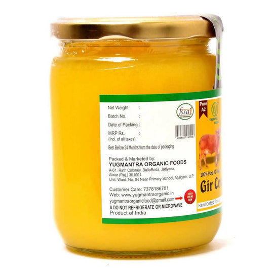 Yugmantra Organic A2 Gir Cow Ghee | Traditional Vedic Bilona Method | Handmade Curd Churned | Pure A2 Cow Ghee, Natural & Healthy