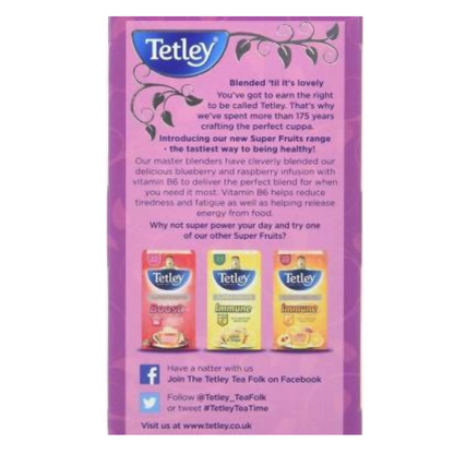 Tetley Super Fruits Boost With Blueberry & Raspberry Tea Bags