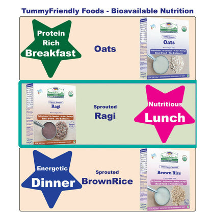 TummyFriendly Foods Certified Organic Sprouted Ragi Porridge Mix