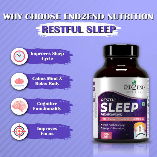 End2End Nutrition Restful Sleep Melatonin Tablets