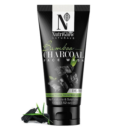 NutriGlow NATURAL'S Bamboo Charcoal Face Wash - BUDNEN