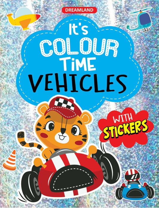 Dreamland Vehicles- It's Colour time with Stickers : Children Drawing, Painting & Colouring Book -  buy in usa 