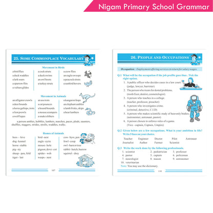 Nigam My Blue Book of Primary School Grammar * Suffix, Prefix, Homophones, Sentences, Preposition, Adverbs, Verbs, Pronouns, Adjectives, Nouns