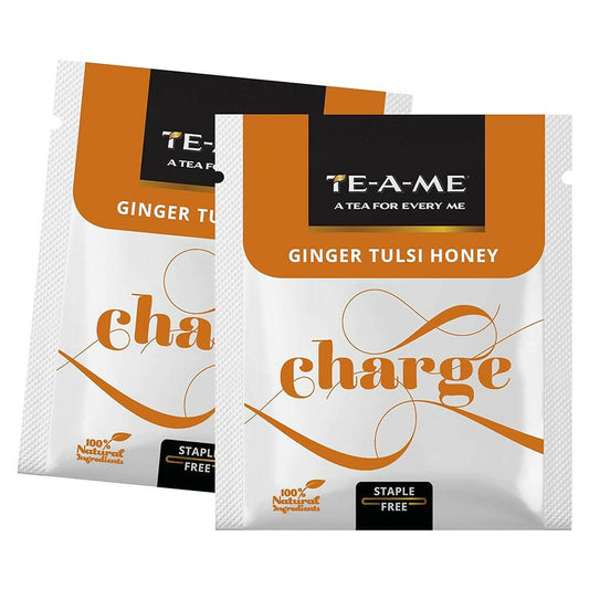 TE-A-ME Charge Ginger Tulsi Honey Herbal Infusion Tea Bags