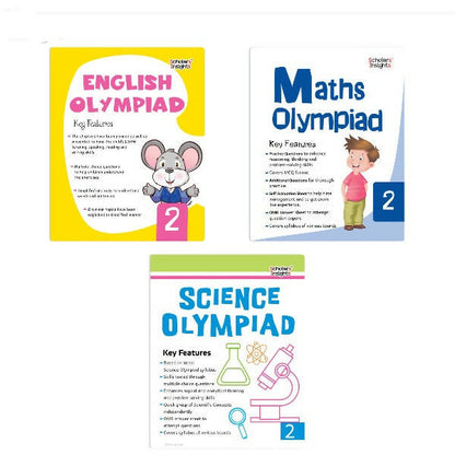 Scholars Insights Olympiad English, Maths and Science Workbooks Set Grade 2| Set of 3| Ages 7 - 9 Year -  buy in usa 