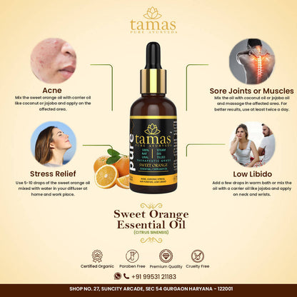 Tamas Pure Ayurveda 100% Natural Sweet Orange Essential Oil