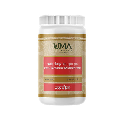 Uma Ayurveda Praval Panchamrit Ras (With Pearl) Tablets