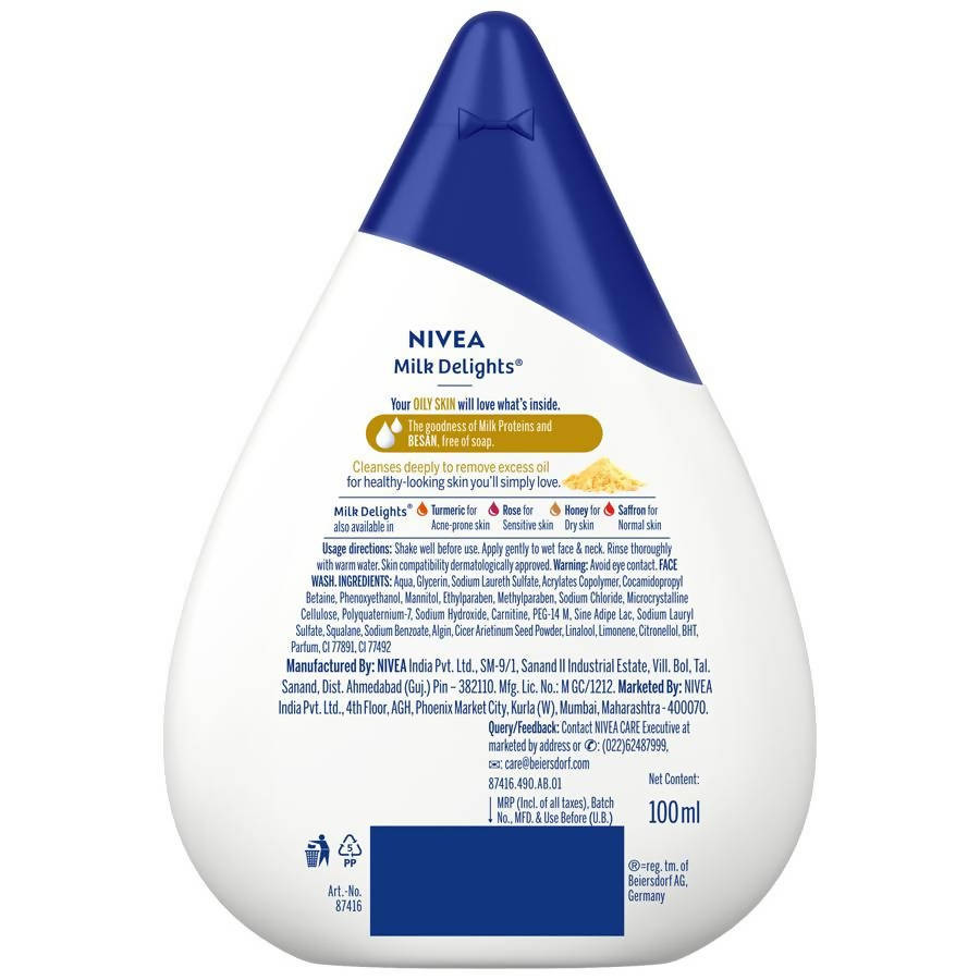 Nivea Milk Delights Face Wash - Besan (Gram Flour)