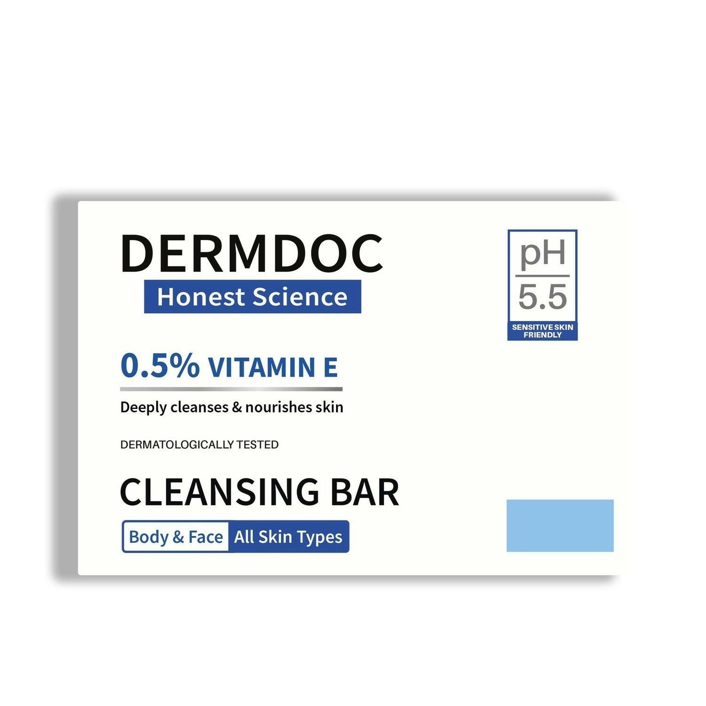 DermDoc 0.5% Vitamin E Cleansing Bar For Moisturized Skin