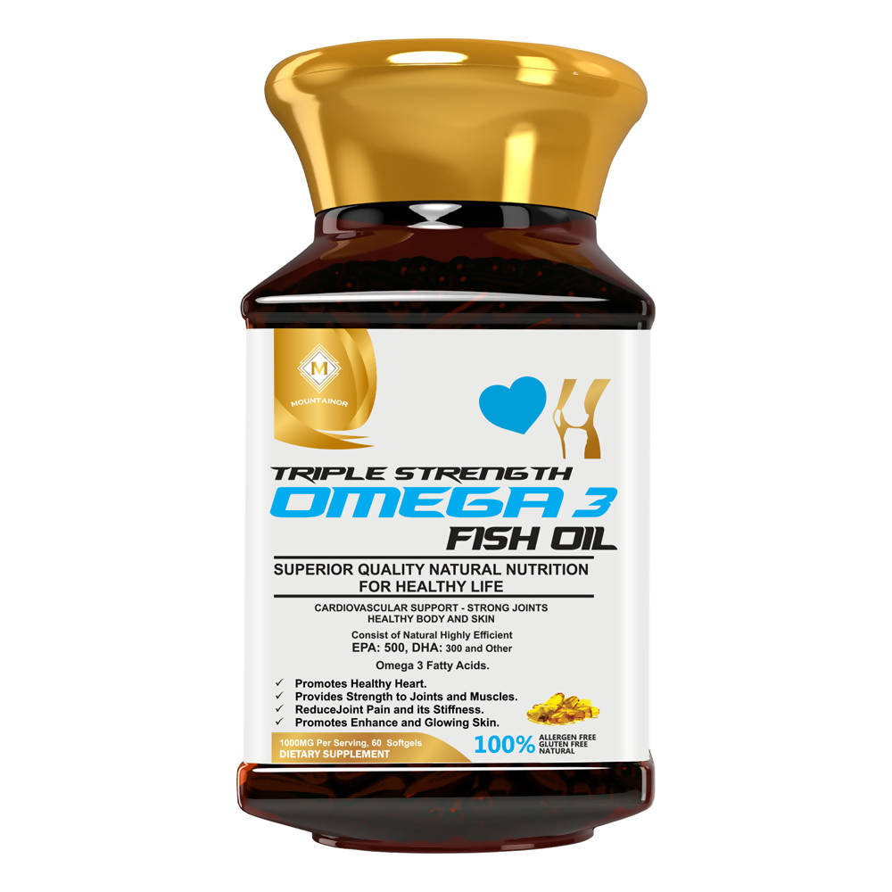 Mountainor Triple Strength Omega-3 Fish Oil Softgels -  USA 