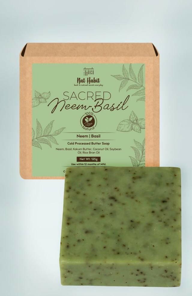 Nat Habit Cold Processed Sacred Neem-Basil Soap