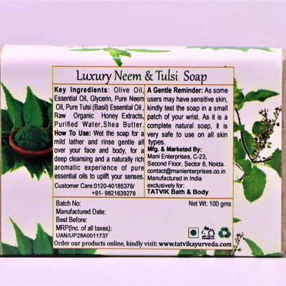 Tatvik Ayurveda Neem & Tulsi Luxury Handmade Soap