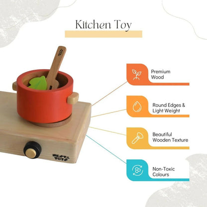 Nesta Toys Wooden Gas Stove Toy | Kitchen Play Toy for Kids