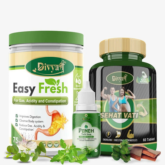 Divya Shree Sehat Vati Capsule, Easy Fresh Powder & Punch Tulsi Drop Combo -  usa australia canada 