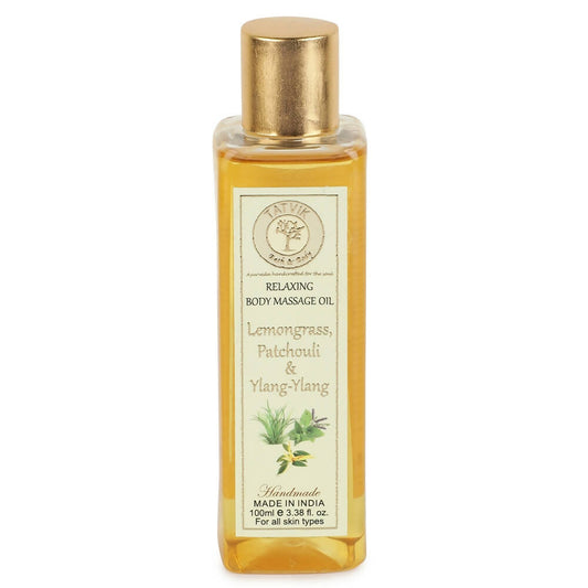 Tatvik Ayurveda Relaxing Body Massage Oil Lemongrass Patchouli & Ylang Ylang - BUDEN