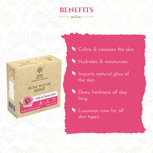 Khadi Essentials Rose Water Handmade Herbal Soap