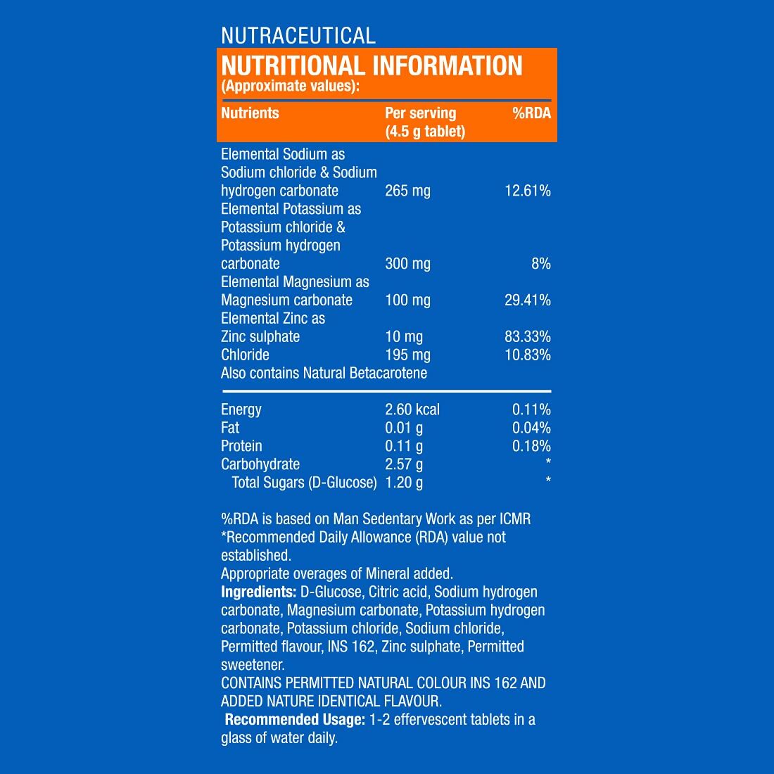 Fast&Up Reload O.R.S Effervescent Electrolyte Tablets - Orange