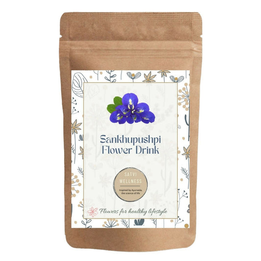 Satvi Wellness Shankhupushpi flower Tea | Blue Butterfly pea tea | Blue tea mix - BUDNE