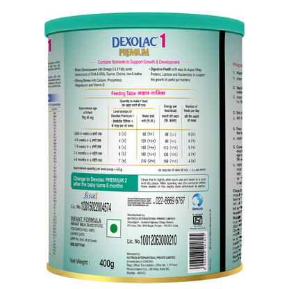 Dexolac Premium Infant Formula Powder Stage 1 (Up to 6 Months)