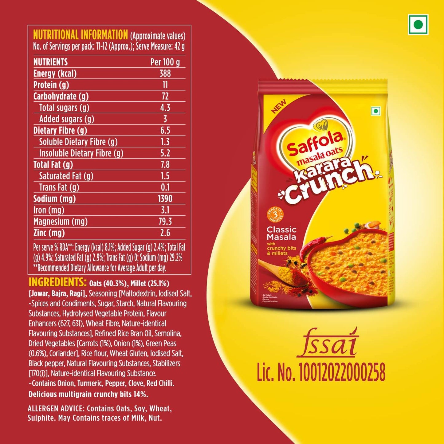 Saffola Karara Crunch Masala Oats