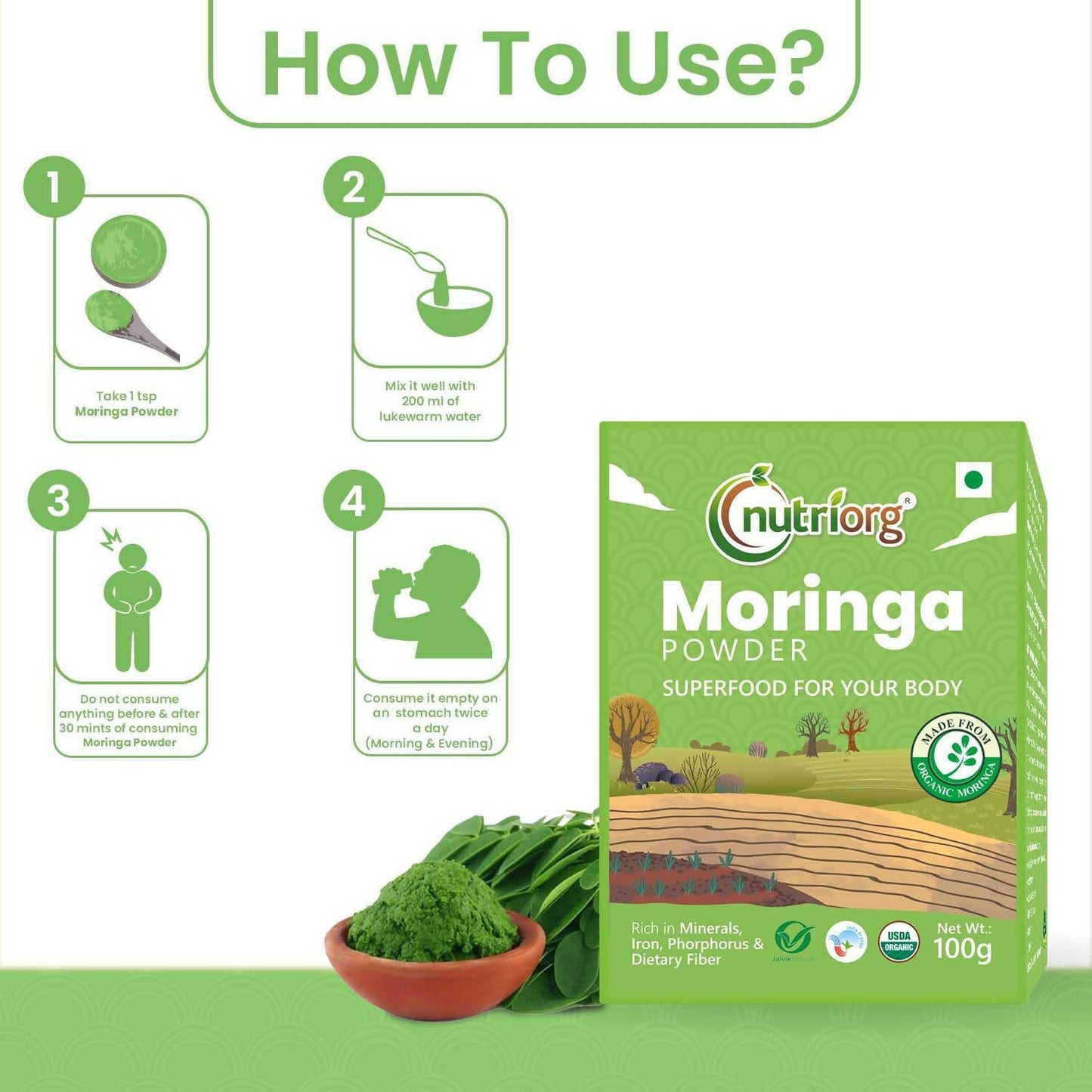 Nutriorg Certified Organic Moringa Powder