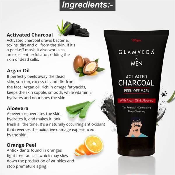 Glamveda Men Activated Charcoal Peel Off Mask