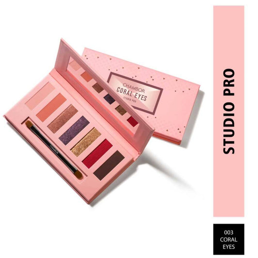 Chambor Studio Pro Eye Shadow Palette Makeup - 003 Coral Eyes