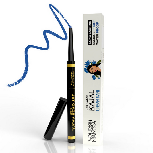 Nourish Mantra Jet Gaze Kajal Urban Rani - Blue with Almond Oil & Vitamin E