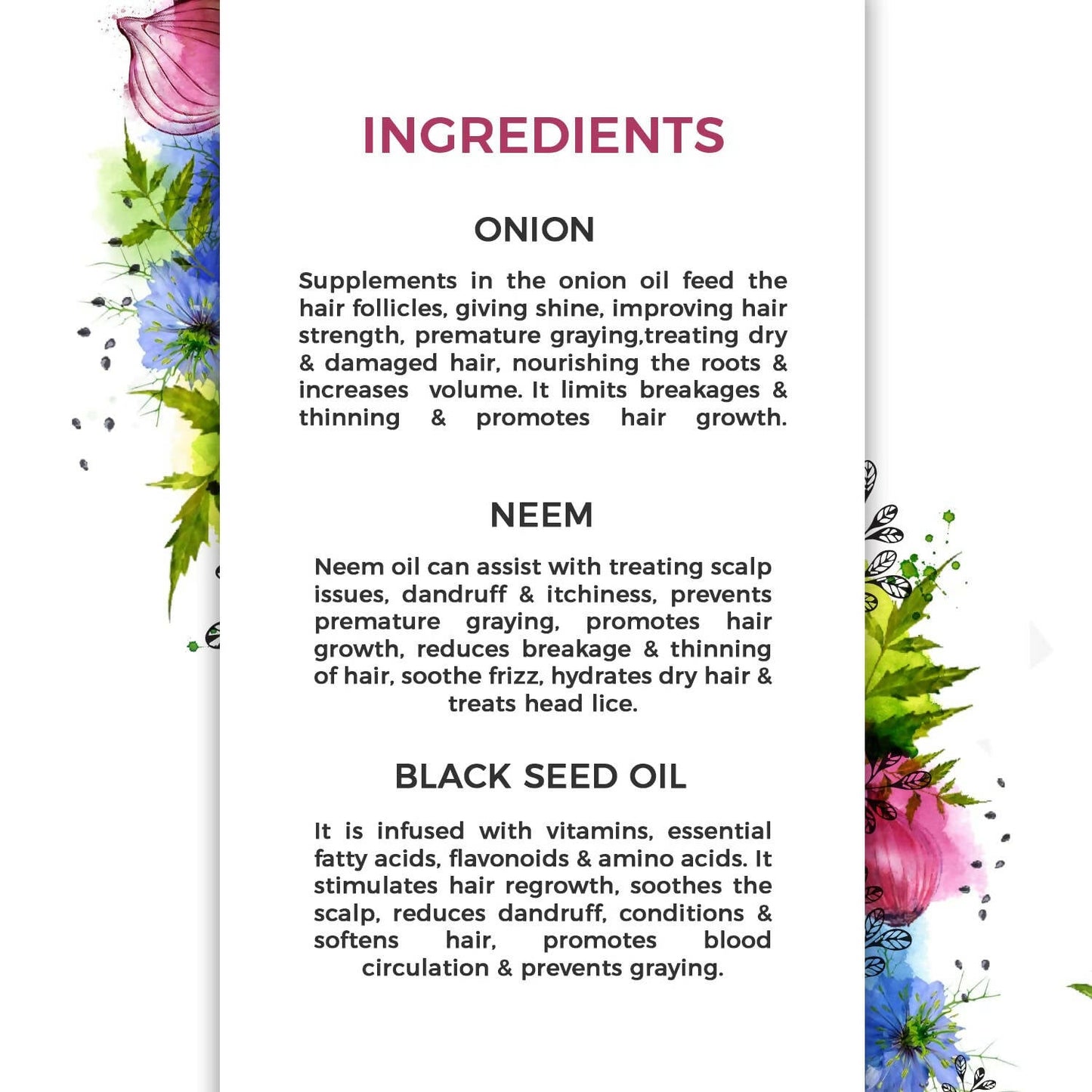 The Organic Forest Onion, Neem & Black Seed Oil Hair Shampoo