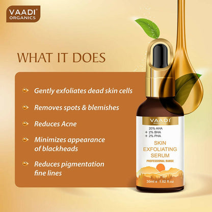 Vaadi Herbals Skin Exfoliating Serum With 20% AHA & 2% BHA & 2% PHA