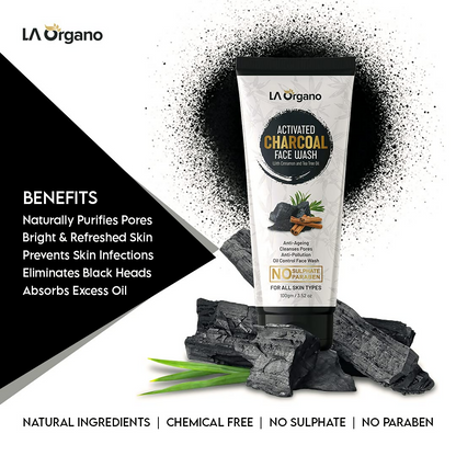 LA Organo Activated Charcoal Face Wash