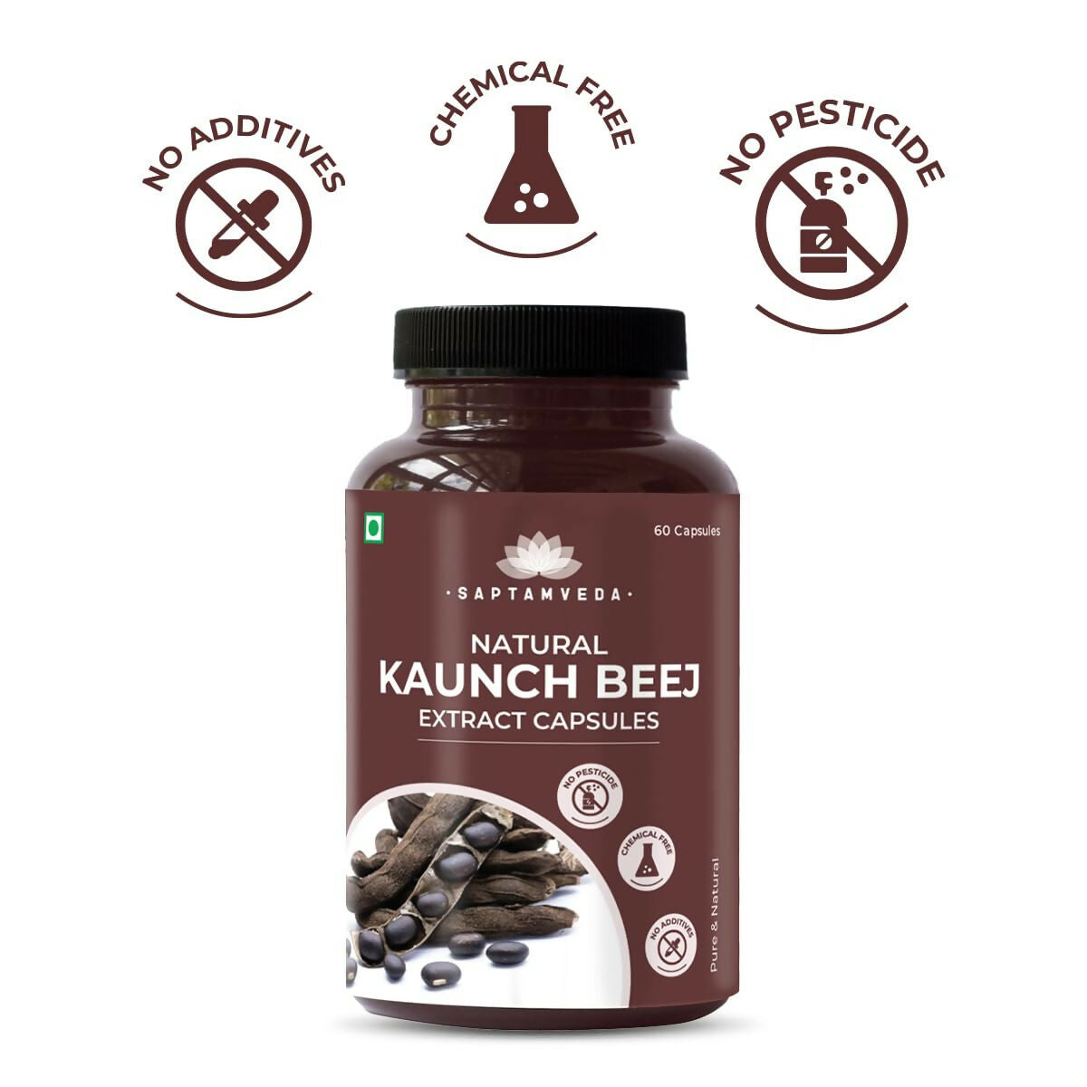 Saptamveda Natural Kaunch Beej Extract Capsules