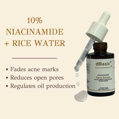 dBasic 10% Niacinamide Face Serum - Pore Minimizer, Acne Marks