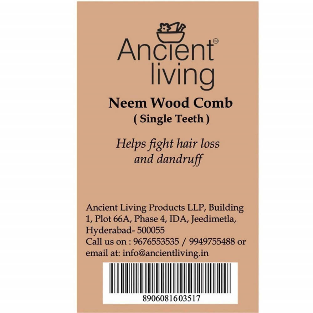 Ancient Living Neem Wood Comb Single Teeth