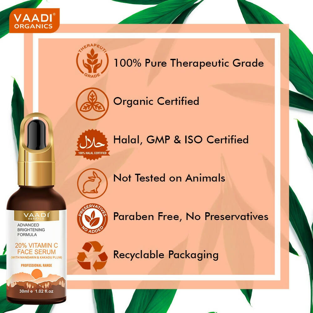 Vaadi Herbals 20% Vitamin C Face Serum With Advanced Brightening Formula