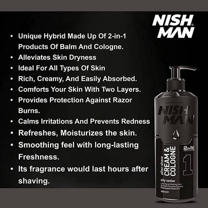 Nishman After Shave 2 in 1 Cream & Cologne City Senior - Cream Based