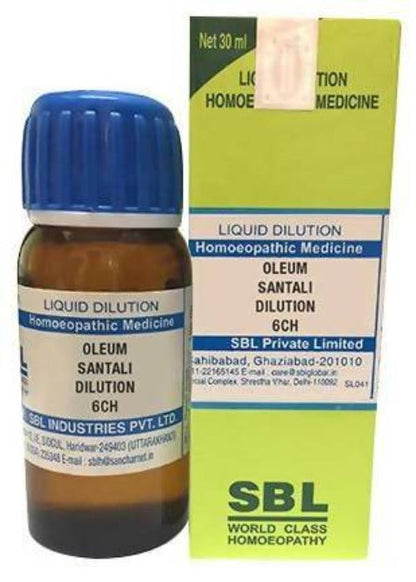 SBL Homeopathy Oleum Santali Dilution 6 CH