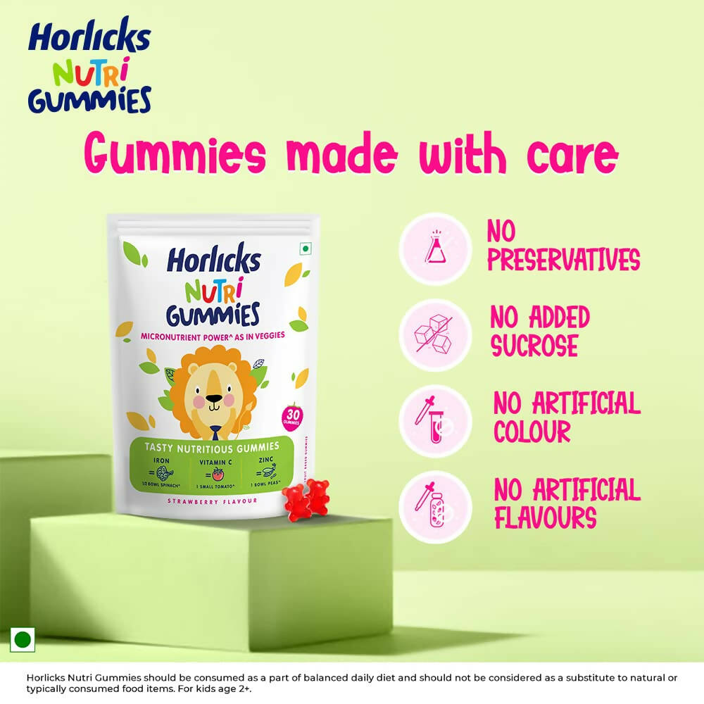 Horlicks Nutri Gummies for Kids - Strawberry Flavor