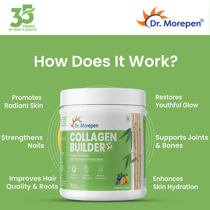 Dr. Morepen Biotin+ Advanced Tablets and Natural Collagen Builder, Orange Berry Flavour Combo